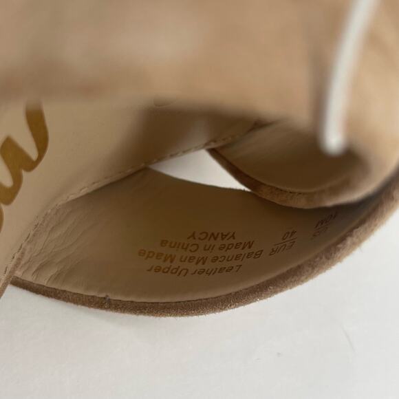 SAM EDELMAN Heels Yancy Size 10 Suede Leather Ankle Strap Block Heel Tan Shoes - Picture 11 of 16